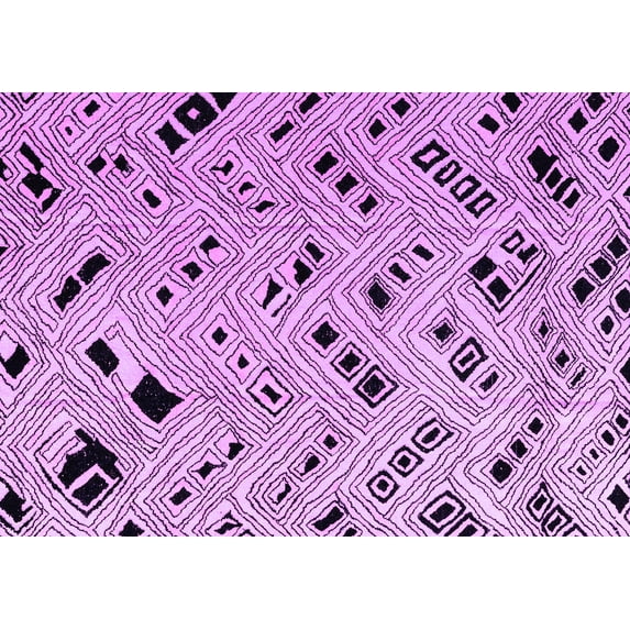 Ahgly Company Indoor Rectangle Abstract Purple Modern Area Rugs, 6' x 9'