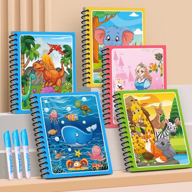 Libro mágico Montessori de dibujo al agua para niños libro de colorear reutilizable libro de pintura para niños pequeños juguetes educativos para niños