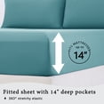 thumbnail image 6 of Mainstays Washed Ultra Soft Microfiber Bed Sheet Set, Queen, Cool Water, 4 Piece, 6 of 11