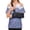 Blue, variant on Womens Post Shoulder Surgery Shirts Tear Away Side Snap Floral Print T Shirts Short Sleeve Comfy Clothing,Gray (XXL)