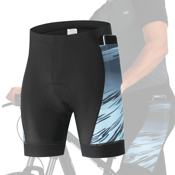 Bike Shorts for Men, 3D Padded Breathable Cycling Shorts, Quick Dry Lightweight Biking Bicycle Shorts with 2 Pockets
