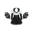 thumbnail image 2 of CHICTRY Girls Halloween Dress Up Costume Off-Shoulder Sequins Dress with Pompoms Carnival Party Cheerleading Outfit Black 16, 2 of 5