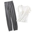 thumbnail image 4 of Birdeem Blouses pour Femmes Ensemble de Vêtements de Maison à Col Rond Manches Courtes avec Coussin de Poitrine et Shorts, 4 of 9