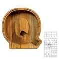 thumbnail image 1 of Dsseng Wooden Piggy Bank  Personalized Letters Coin Bank Piggy Bank  Text Engraved Money Box Wooden Piggy Bank ​Gift for Kids  Christmas Birthday Gift Home Decoration. (J), 1 of 9
