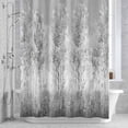 thumbnail image 3 of Oil Painting Illustration Shower Curtain for Bathroom Decor, Gray Tree Nature Scenery Waterproof Fabric Shower Curtain, 72"x72" Set with 12 Hooks, 3 of 9