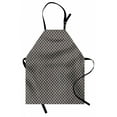 thumbnail image 1 of Geometric Apron, Abstract Shapes from Concentric Irregular Rounded Rhombus Motifs, Unisex Kitchen Bib with Adjustable Neck for Cooking Gardening, Adult Size, Charcoal Grey and Off White, by Ambesonne, 1 of 4