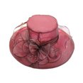 thumbnail image 4 of SPRING PARK Women Foldable Wide Brim Kentcky Derby Church Hat Dress Fascinator Bridal Organza Tea Party Wedding Hat, 4 of 4