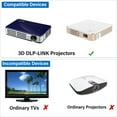 thumbnail image 6 of 3D Glasses, Active Shutter Rechargeable Eyewear for 3D DLP-Link Projectors Cocar Toumei - Pack of 2, 6 of 7
