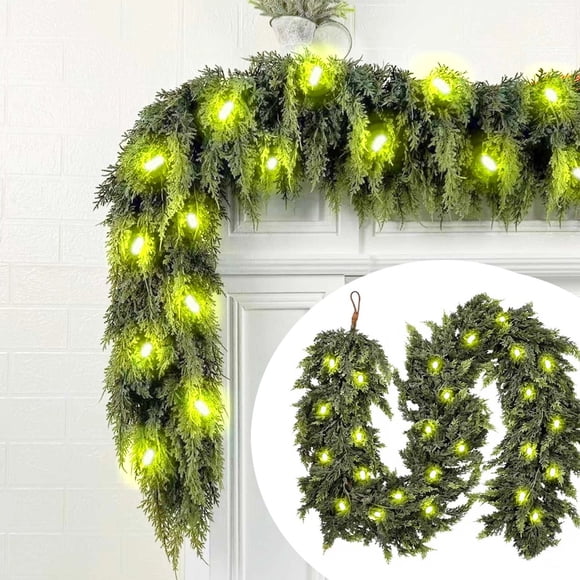 Floral Vine Twig Hanging with Built-In LED String Lights for Indoor Outdoor Home Garden Party Décor Vine