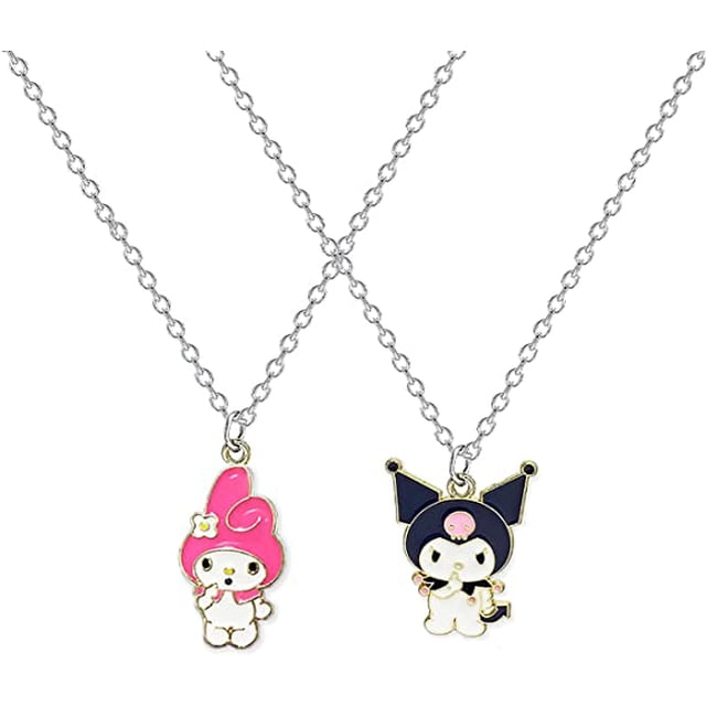 Bff Collar 2 Tipos Collar Lindo Collar Accesorios Colgante Estética Kawaii Amistad Bestie Mejor Amigo Regalos para Adolescentes, Acero de aleación, Piedra Dorada TUNC Sencillez