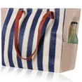 thumbnail image 4 of Large Capacity Beach Bags for Women Portable Durable Linen Beach Tote Shoulder Bags Vintage Striped Woven Straw Handbag With Zipper Inner Pockets PU handle For Mom Female Sister Wife Girlfriend Gift, 4 of 8