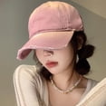 thumbnail image 2 of SikaFu Pink Baseball Cap For Women With American Style Holes, Wide Brim To Show Face, Small Duckbill Cap, Enlarged And Deepened Korean Version Of Big Head Cap, 2 of 9