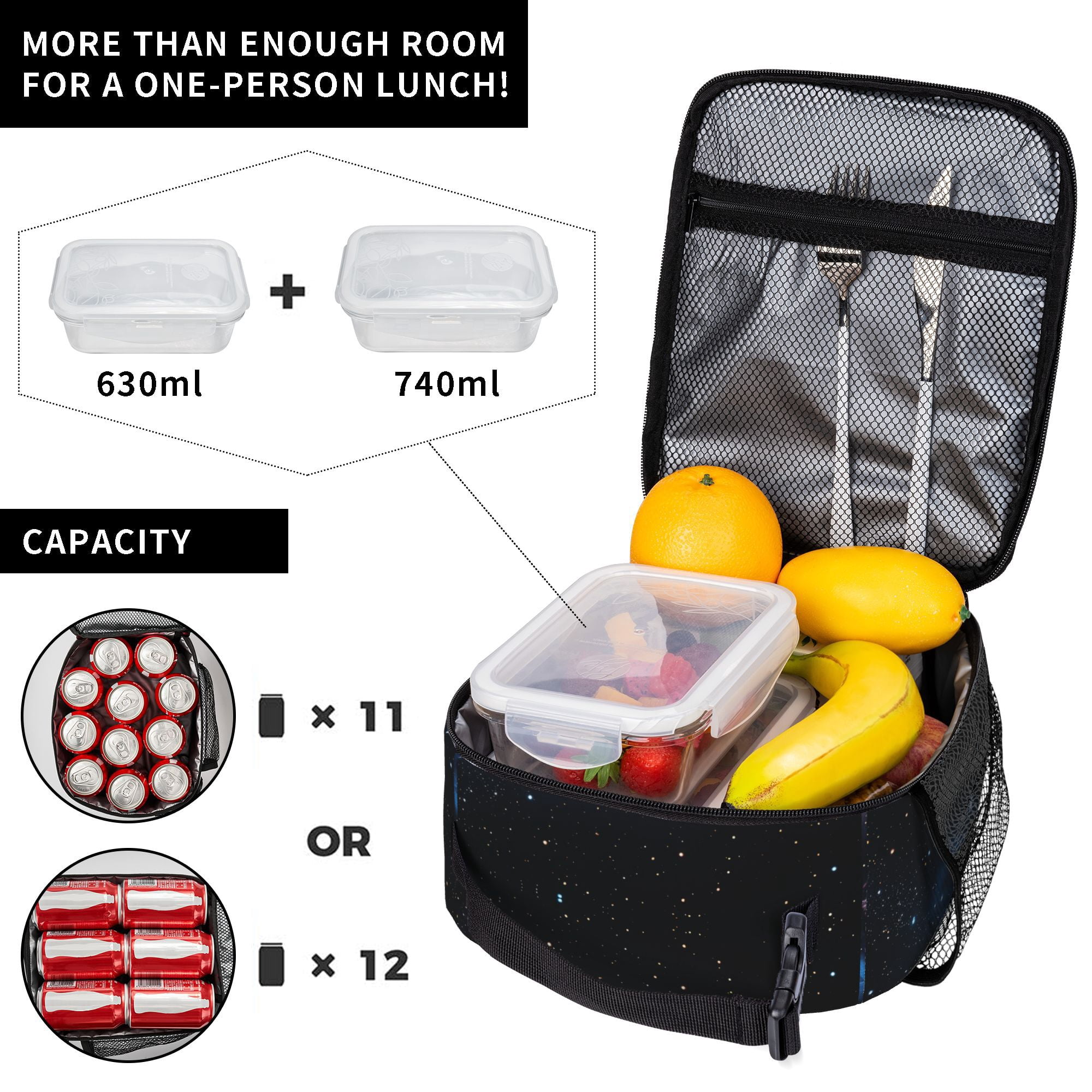 Galaxy Movie Lunch Bag Tote Bag Portable Insulated Lunch Box For Beach Camping Travel Work School Office