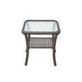 thumbnail image 4 of INTER HUT Outdoor Woven Rattan Coffee Table with Tempered Glass, Wicker Side Table with Storage, Brown, 4 of 9