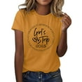 thumbnail image 2 of Loose Fit T-Shirts Girl'S Trip 2025 T Shirt Women'S Fashion Round Neck Casual Short Sleeves,Yellow Women Cotton T Shirt XL, 2 of 5