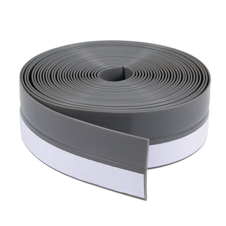 Unique Bargains 1"(25mm) Width 4M Long Weather Stripping Frameless Door Bottom Seal Gray