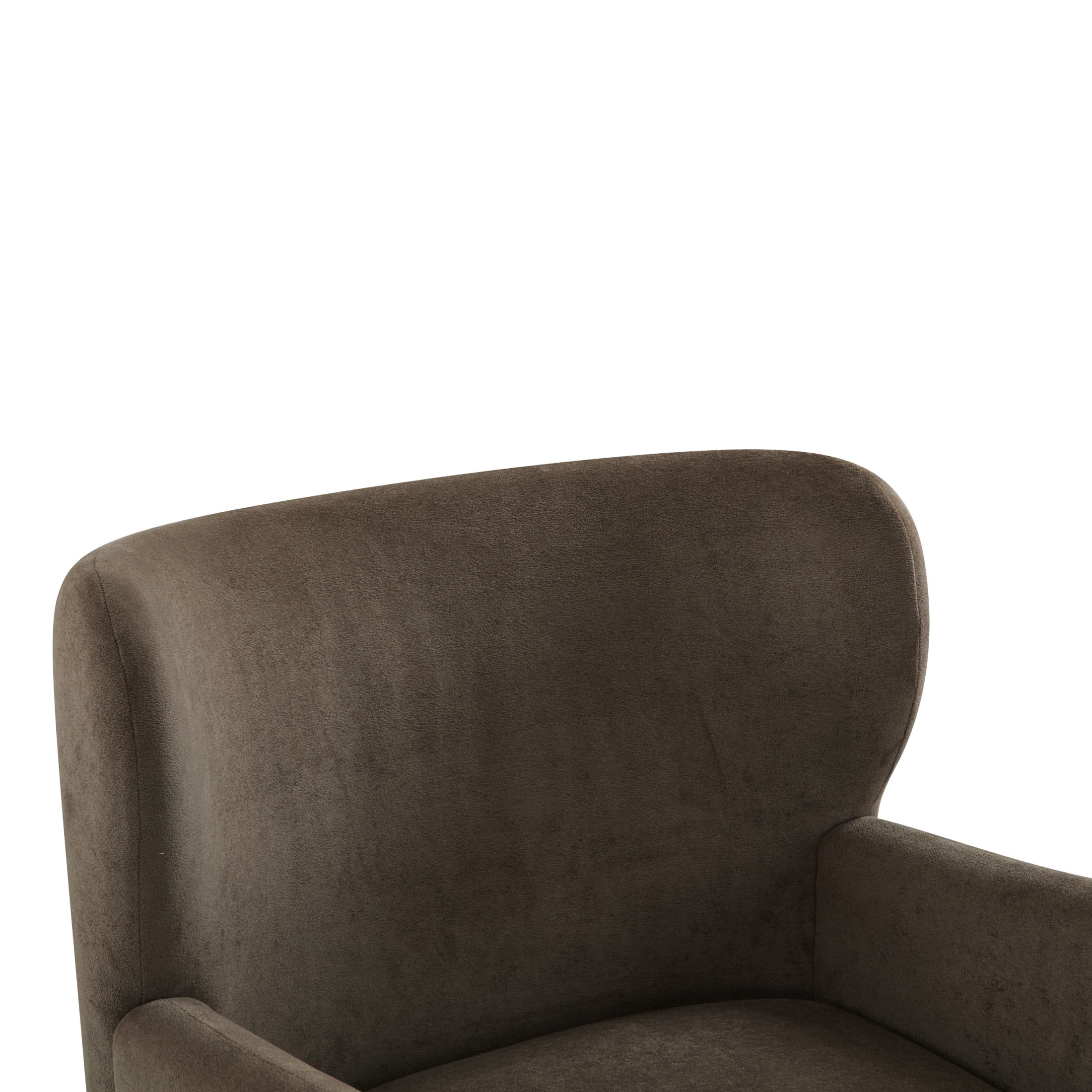 Christopher Knight Home Velvet Upholstered Mid Century Modern Accent Arm Chair with Wingback, Dark Brown