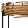thumbnail image 5 of JONATHAN Y Malia 20" Coastal Bohemian Faux Rattan Round Tray End Table with Metal Base, Brown, TBL2509B, 5 of 6
