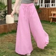 thumbnail image 6 of Women's Printed Bandage Pants, Elastic Waist With Pocket Detail, Casual Wide Leg Trousers For Boho Fashion Purple M, 6 of 7
