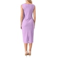 thumbnail image 3 of INSPIRE CHIC Women's Boat Neck Sleeveless Midi Formal Dress Light Purple L, 3 of 5