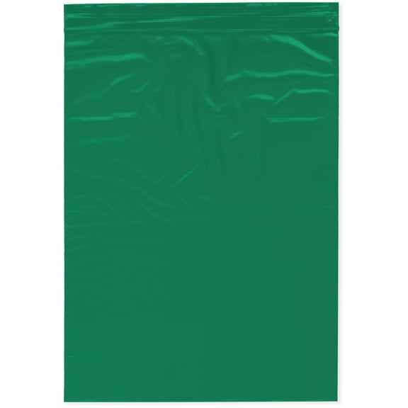 Plymor 9" x 12" (Pack of 100), Green 2 Mil Zipper Reclosable Plastic Bags