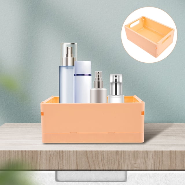 GOOHOCHY Collapsible Crates for Storage Storage Box Bin Orange Rectangular 1Pcs