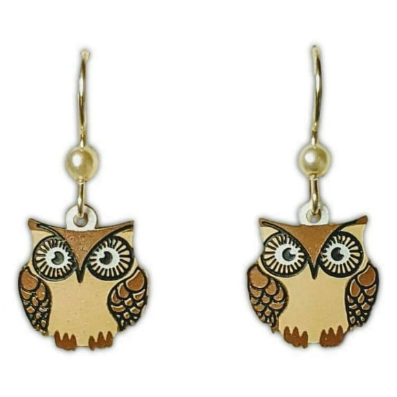 Round OWL Hypo-Allergenic Earrings, Sterling Silver Plated, by Sienna Sky