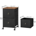 thumbnail image 2 of 2-Drawer Mobile File Cabinet, Vertical Filing Cabinet, Filing Cabinet for Home Office, Rolling Printer Stand, A4/Letter-Sized, Nonwovens Drawer, Black and Rustic Brown BFK20WJ01, 2 of 9