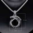 thumbnail image 2 of Colgante de dragón vintage, collar de anillo eterno de dragón de cola de mordida de acero de titanio, 2 of 5