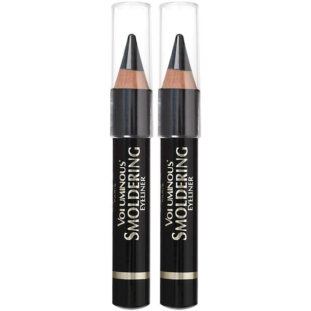 Delineador de ojos L'Oréal Paris Voluminous Smoldering Black, 1,6 ml (paquete de 2)