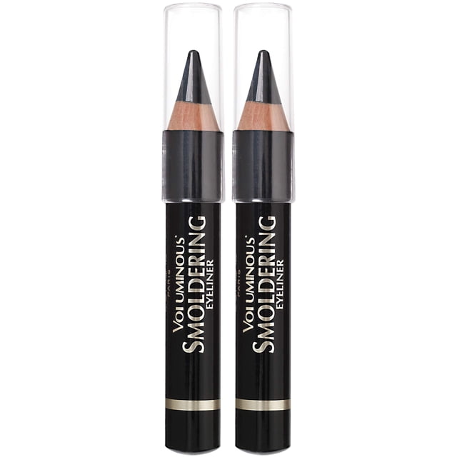 Delineador de ojos L'Oréal Paris Voluminous Smoldering Black, 1,6 ml (paquete de 2)