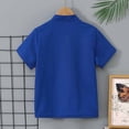 thumbnail image 5 of KHONTS Boys Short Sleeve Henley Collar T Shirt Kids Button up T-Shirts Casual Summer Solid Tees,Size 5-14 Years Blue 140, 5 of 5
