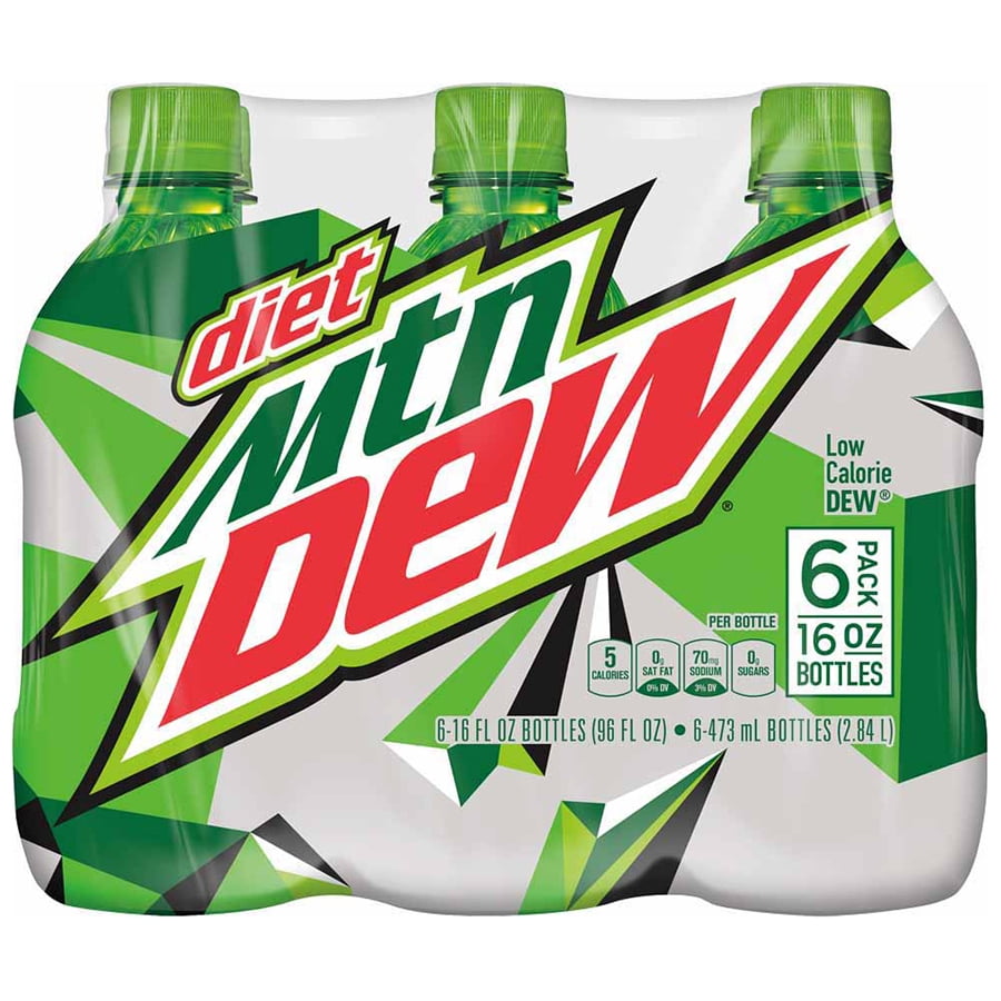 Diet Mountain Dew Soda 6 16 Fl Oz Bottles Walmart Com Walmart Com