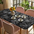 thumbnail image 3 of Black Geometric Table Cloths for 6 Foot Rectangle Tables, Contemporary Minimalism Abstract Pattern Patio Waterproof Elastic Fitted Tablecloths, Washable Rectangular Table Cover for Camping, 3 of 8