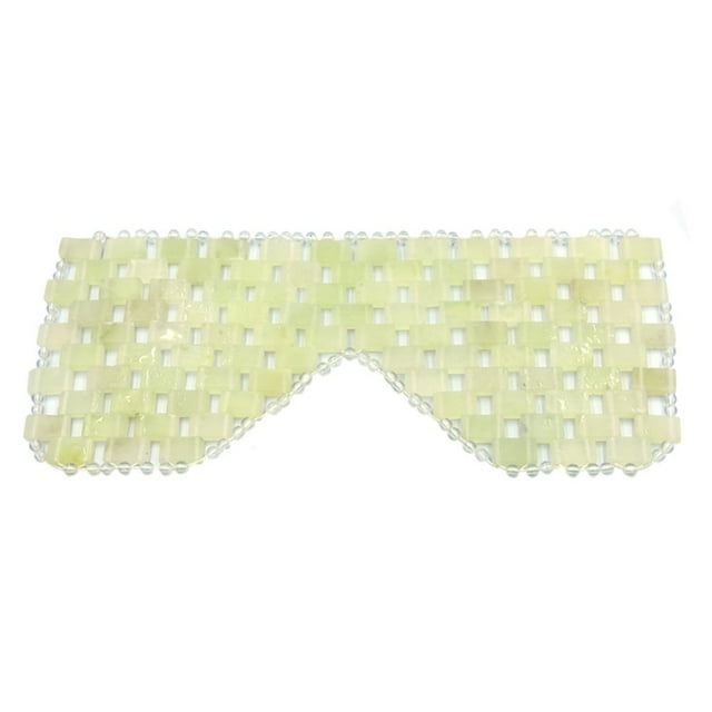 1 Set Eye Cover Eco-friendly Smooth Edge Eye Protection Fine Texture Multipurpose Relieve Fatigue Natural Eliminate Puffiness Green Faux Jade Stone Eye Cover Home Supplies