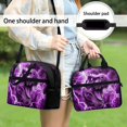 thumbnail image 5 of HUIACONG Aluminum Film Material Reusable Insulated Lunch Bag for Travel Picnic, Smooth Hand Touch Washable Insulated Lunch Tote, Purple Lightning Dinosaur, 5 of 10