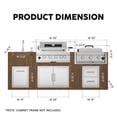 thumbnail image 3 of Mondawe Built-in Outdoor Kitchen 32 inch LPG Gas Grill 60000 BTU Stainless Steel Four burners Grill with Infrared Rear Bunrer and Door and Drawer Combo and Drop in Stainless Steel, 3 of 9