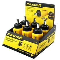 Maxcraft 60599 Gearless Stubby Ratchet Screwdriver 6 in 1 Bits Set Multi Bit Case Pack of 6