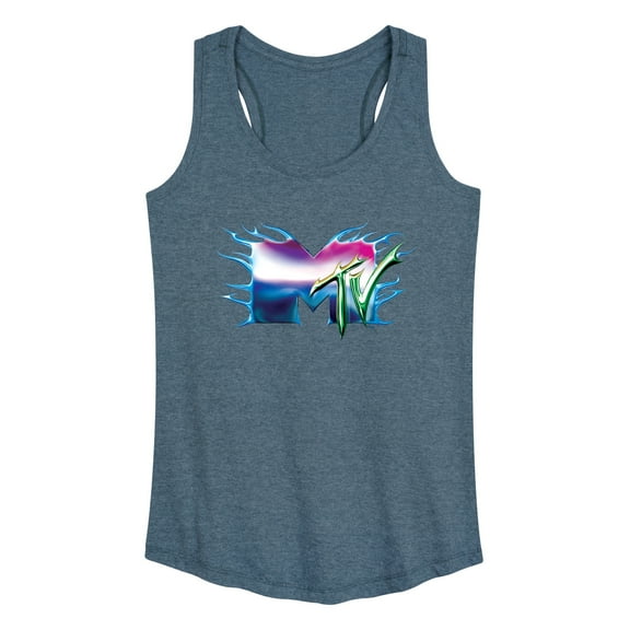 MTV - Logo Liquid Metal - Women's Racerback Tank Top