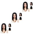 thumbnail image 4 of pitrice Black Authentic And Stylish Short Bob Wig For All Occasions Short Bob Wigs Hairnet And Wig Cap 3Set, 4 of 6
