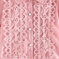 thumbnail image 7 of Girls 2 Piece Set Pink Lace Top & Tiered Skirt, Birthday Easter Church Dress, 3/4 Sleeve Outfit 4-8 Years,Size 6 T, 7 of 7
