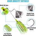 thumbnail image 2 of Bass Fishing Spinner Lures Kit Buzz Baits with Split Tail Spinnerbait Jigs Spinning Lure Soft Plastic Worm Baits for Bass Pike Trout Fishing, 2 of 7