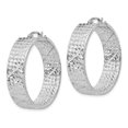 thumbnail image 2 of Sterling Silver Rhodium-plated Diamond-cut Hinged Hoop Earrings QE11518 (31mm X 31mm), 2 of 4