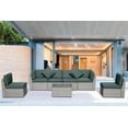 thumbnail image 5 of Eclife 7 Pieces Wicker/Rattan Patio Conversation Set All-Weather Outdoor Sofa 6-Person Sectional Seating Group Metal Frame Cushions and Coffee Table, 5 of 8