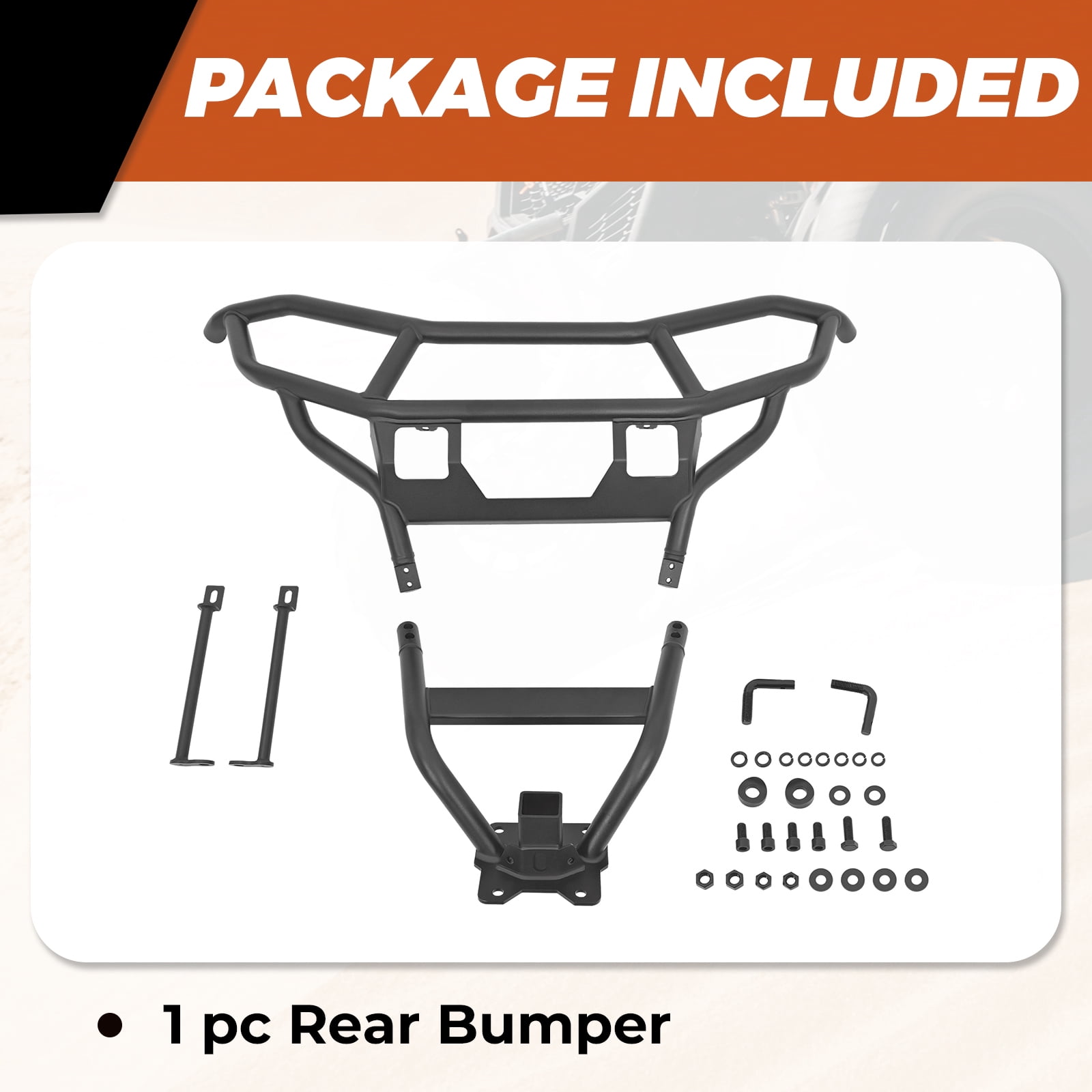 Kojem UTV Rear Bumper for 2014-2023 4WD Polaris RZR XP 1000/4 1000 Protect Rear End Heavy Duty