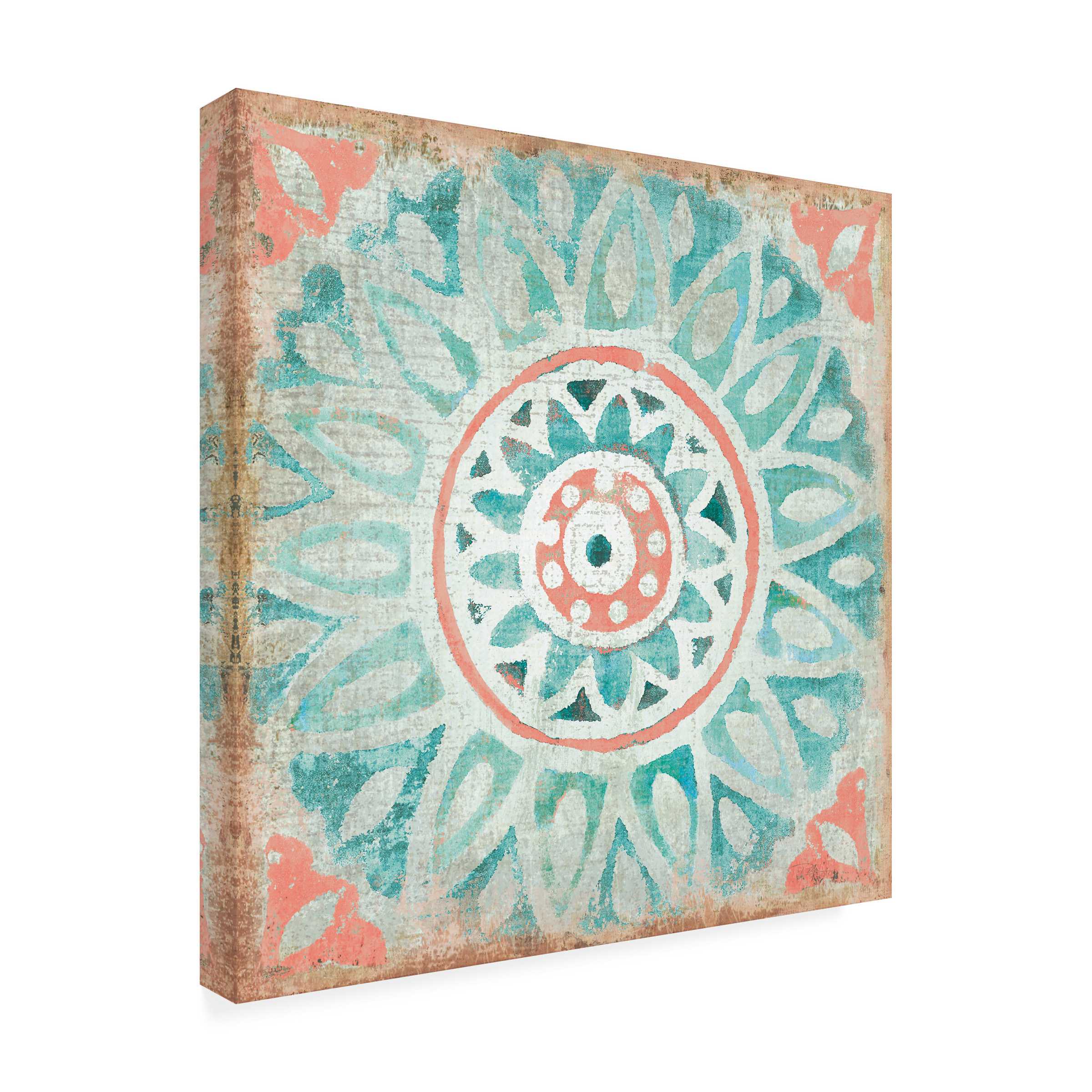 Trademark Fine Art 'Ocean Tales Tile VII Coral' Canvas Art by Pela Studio
