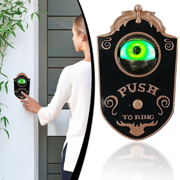 Clearance Under $25.09! Halloween Doorbell with Animated Eyeball, Spooky Scary Sound Doorbell for Front Door Party