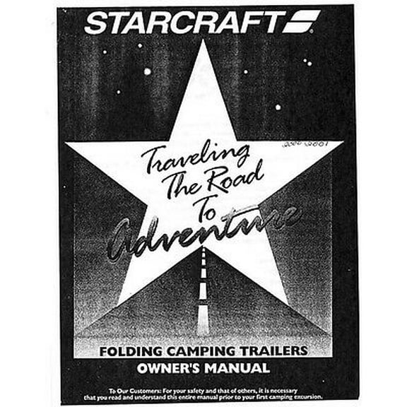 Instruction Manual ONLY for 2001 Starcraft Folding Camping Popup Trailer Owners Manual REPRINT
