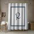 thumbnail image 4 of Creative Products Navy Blue and White Letter R Monogrammed 71x74 Shower Curtain, 4 of 7