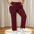 thumbnail image 2 of Jalioing Plus Size Athletic Pants Women's Drawstring Elastic Waist Cargo Pants Straight Leg Running Trousers, 2 of 6